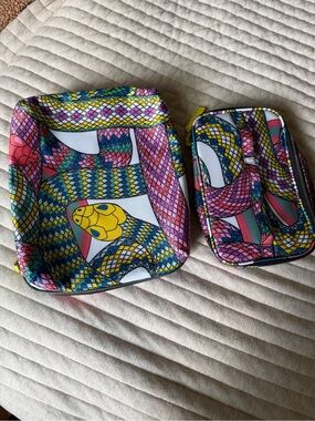Sonia Kashuk Multicolor Snake-Print 2-Piece Cosmetic Bag Set